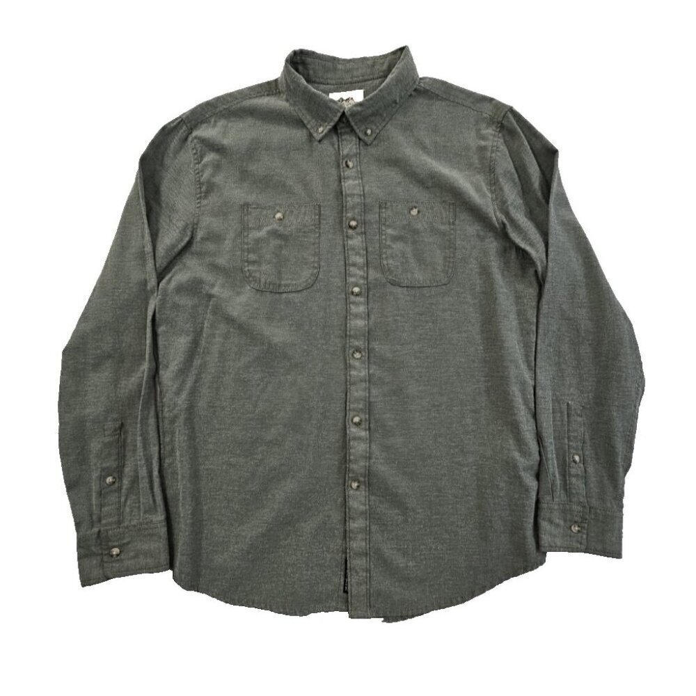 Ecko Unltd. Button Down Shirt Men's L Green Chambray Long Sleeve EUC LN